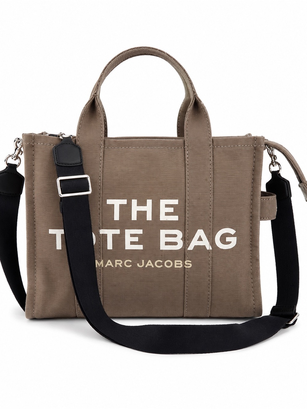 Marc Jacobs The medium Tote Bag Canvas Taupe Brown Crossbody Shoulder Bag